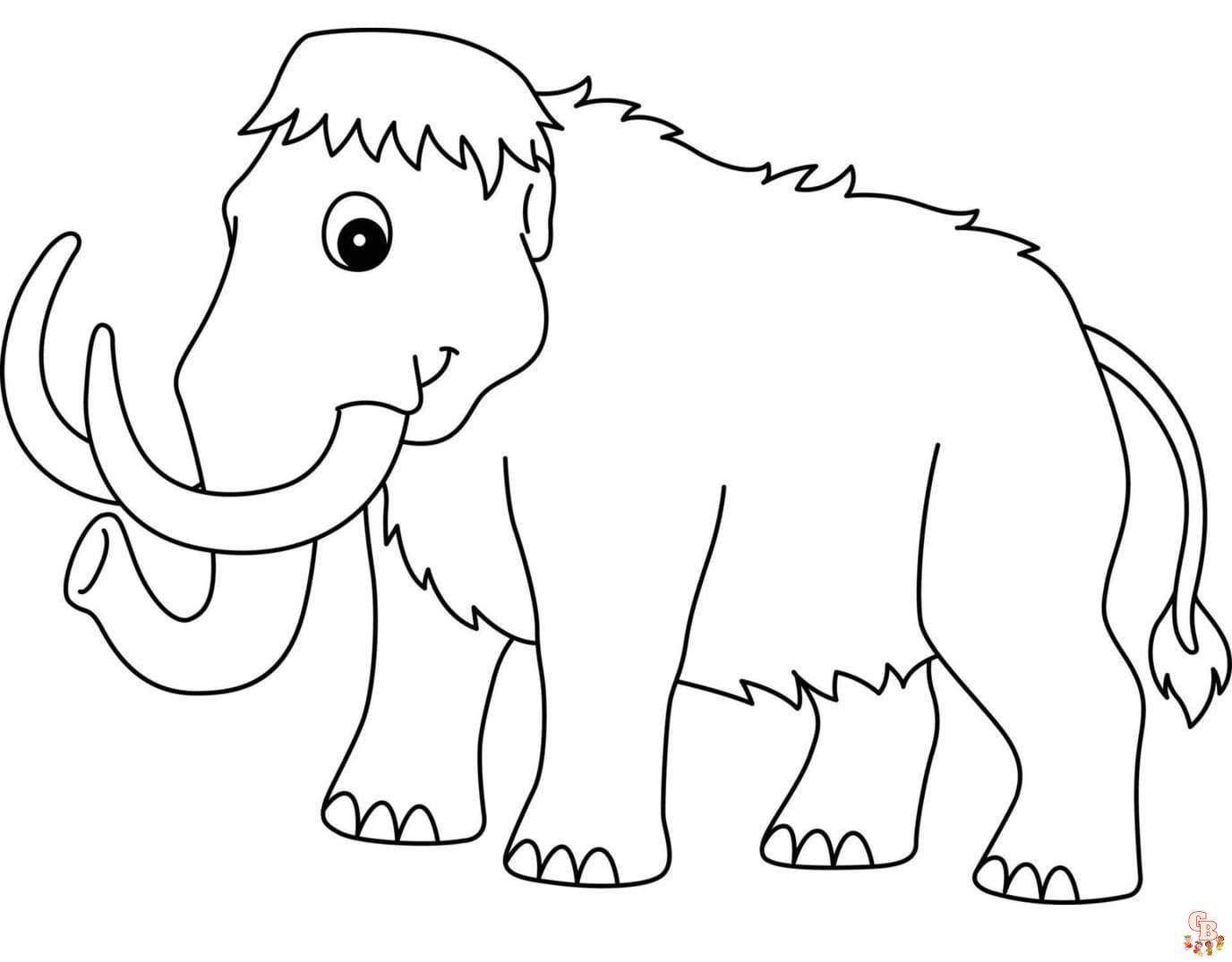 Printable mammoth coloring pages free for kids and adults
