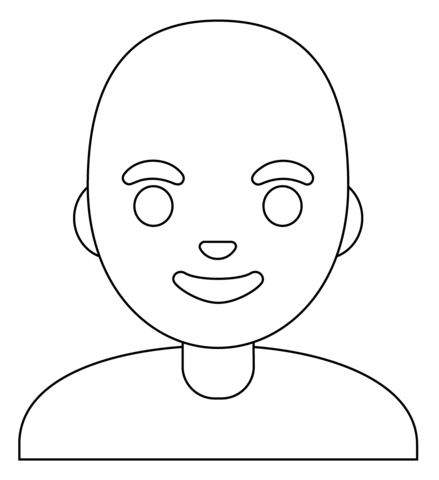 Man bald emoji coloring page free printable coloring pages