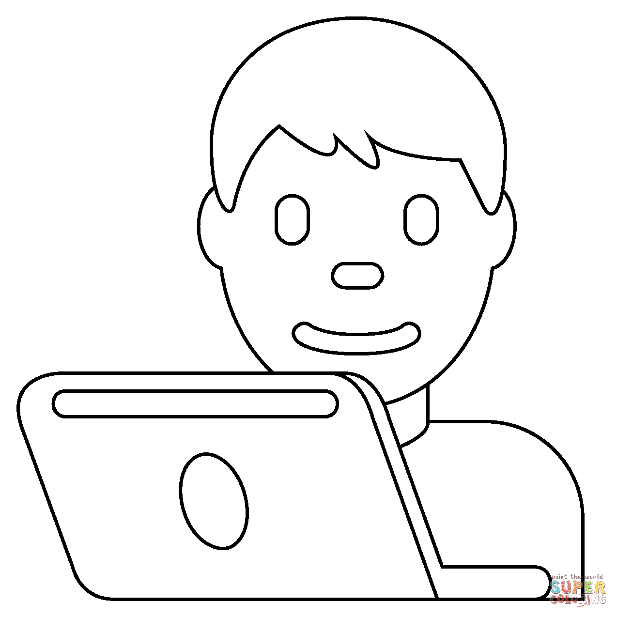 Man technologist emoji coloring page free printable coloring pages