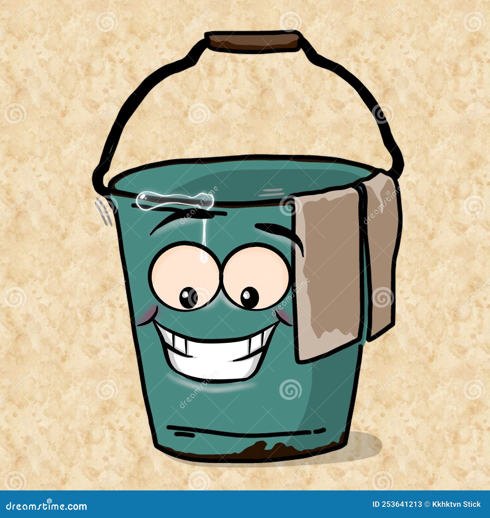 Humorous male green bucket stock illustration illustration of green