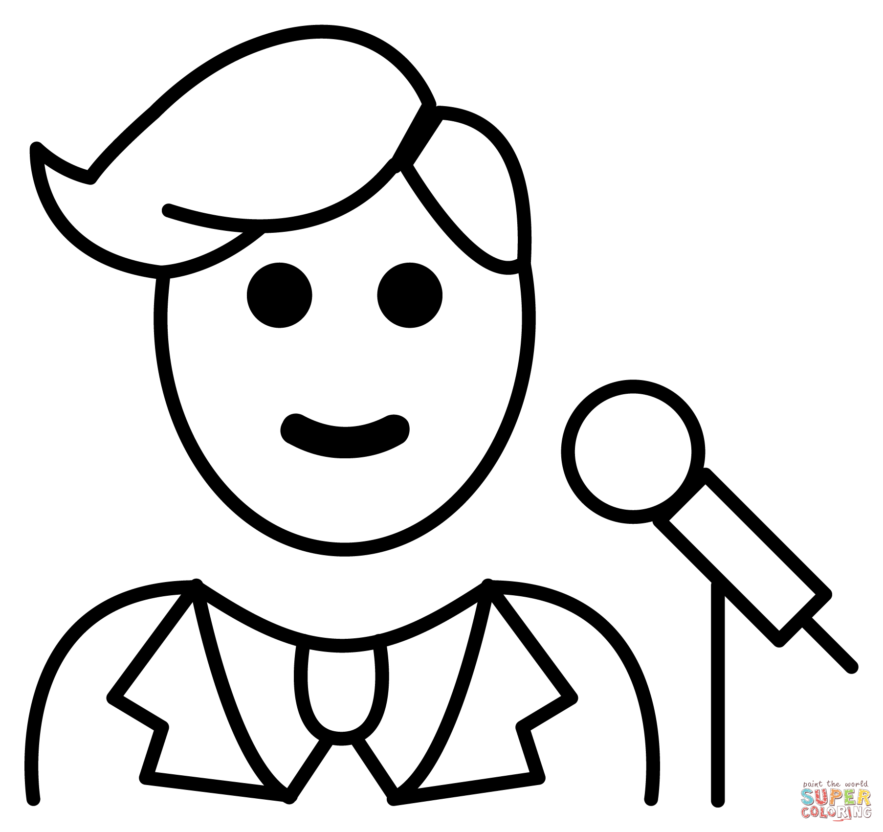 Man singer emoji coloring page free printable coloring pages