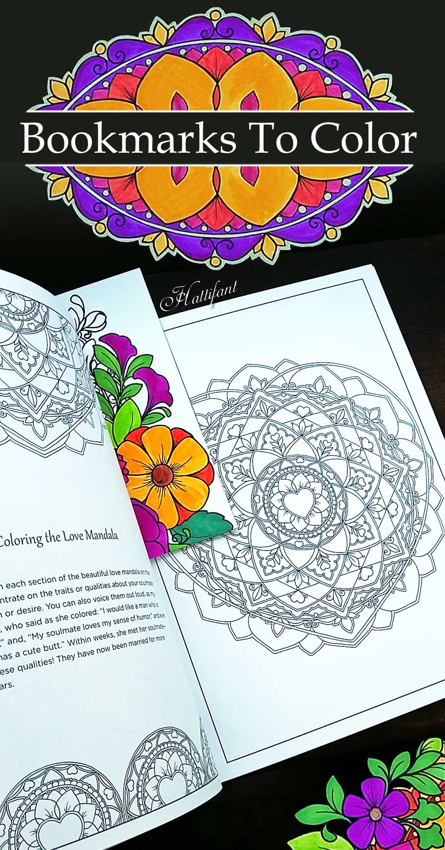 S flowers mandala bookmarks
