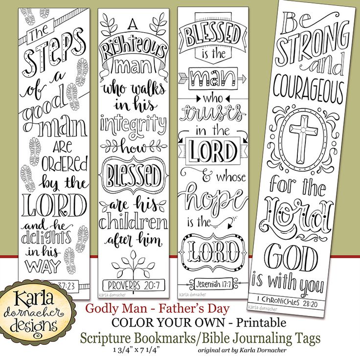 Fathers day color your own godly man bookmarks download now