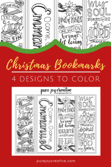 Christmas hymn bookmarks printable
