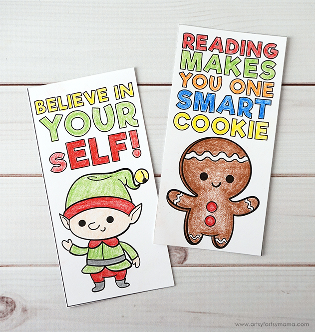 Free printable christmas bookmarks artsy