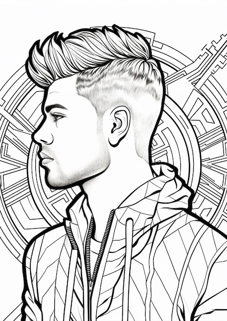 Premium vector men adult coloring book