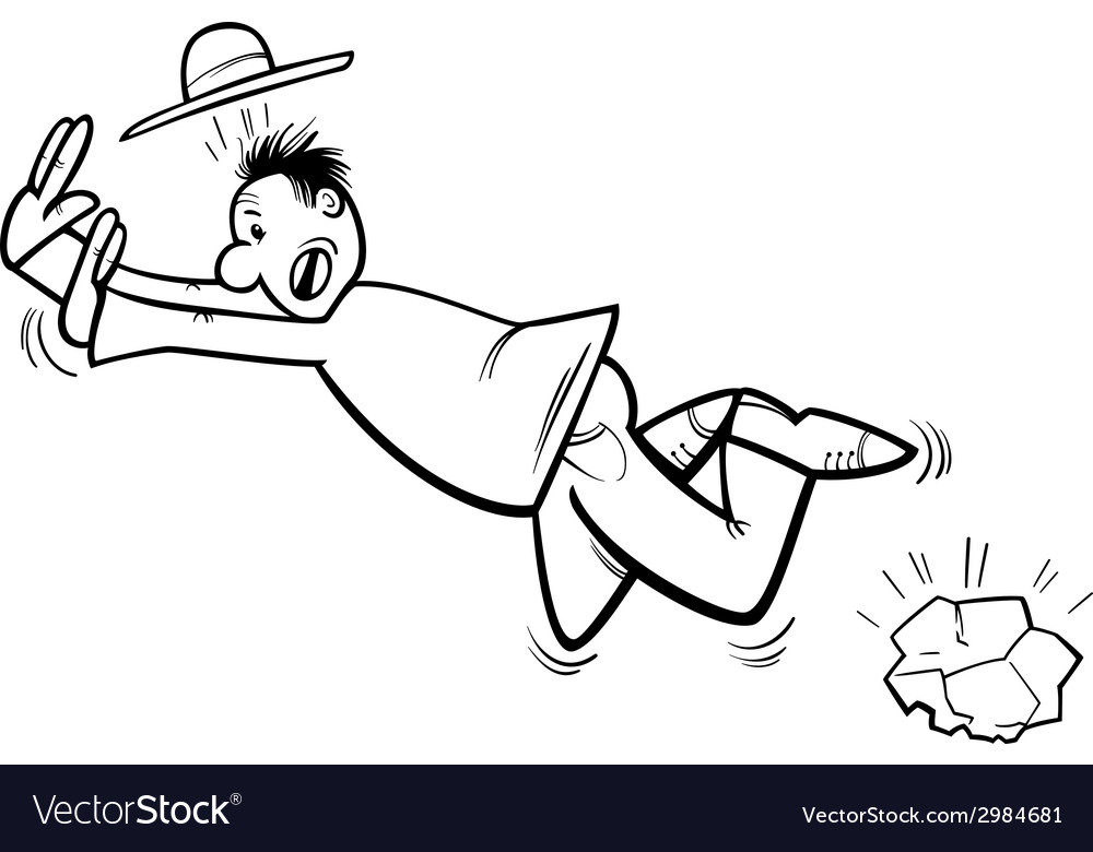 Stumbling man coloring page royalty free vector image