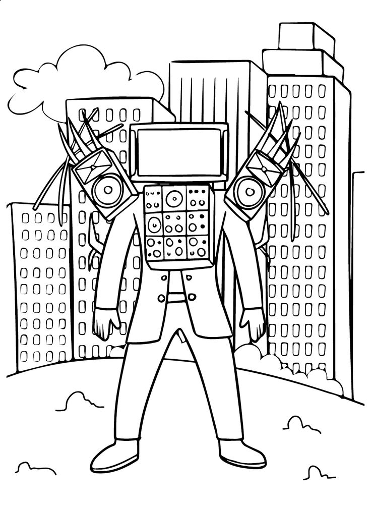 Titan tv man coloring page