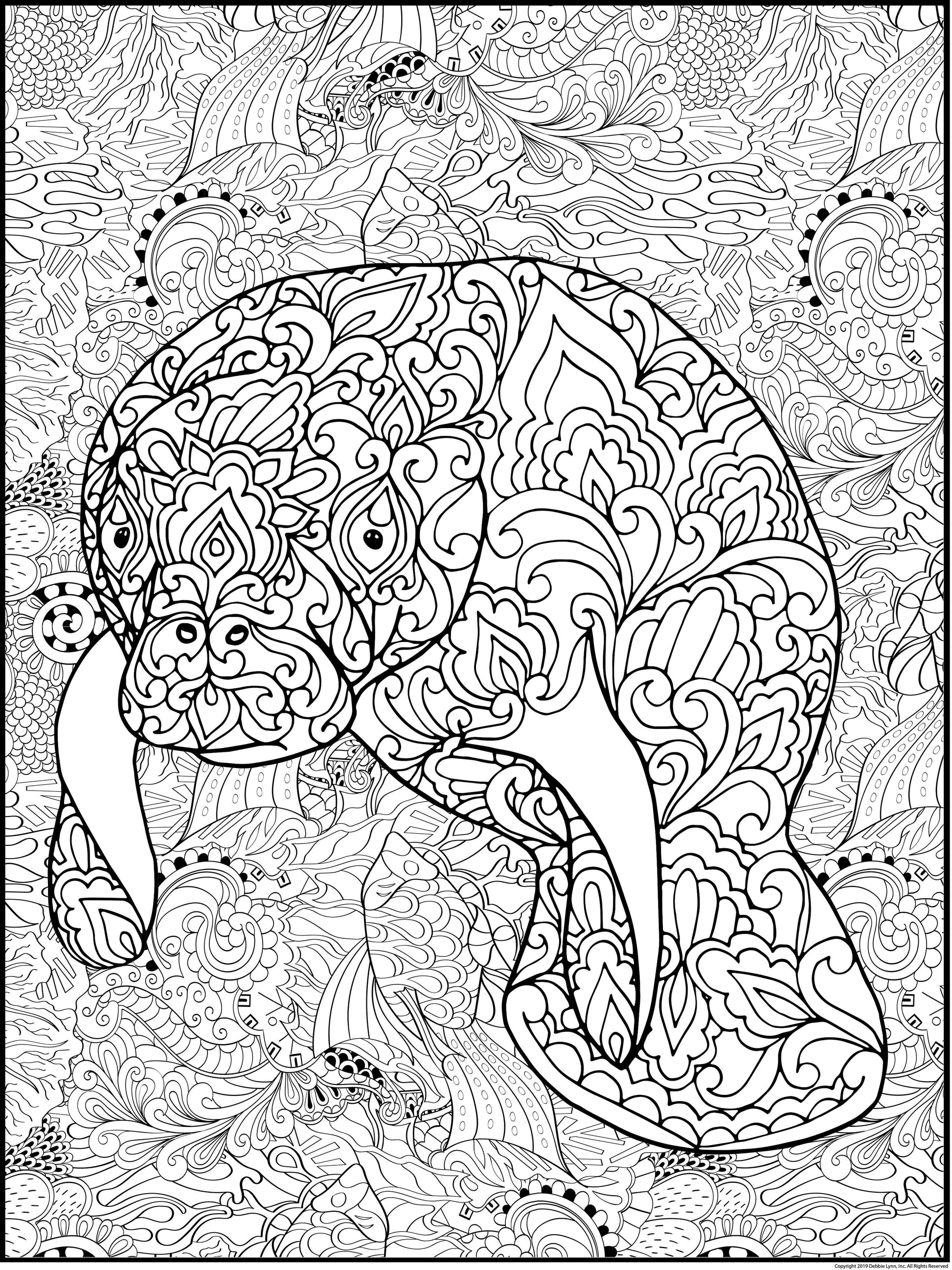 Manatee personalized giant coloring poster x â debbie lynn
