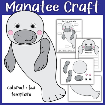 Manatee craft writing parts of a manatee printable ocean animals activity