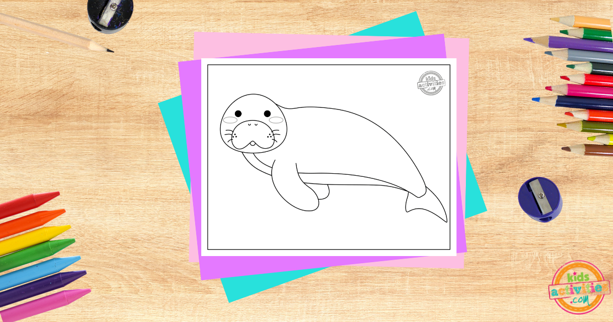 Printable manatee coloring page kids activities blog