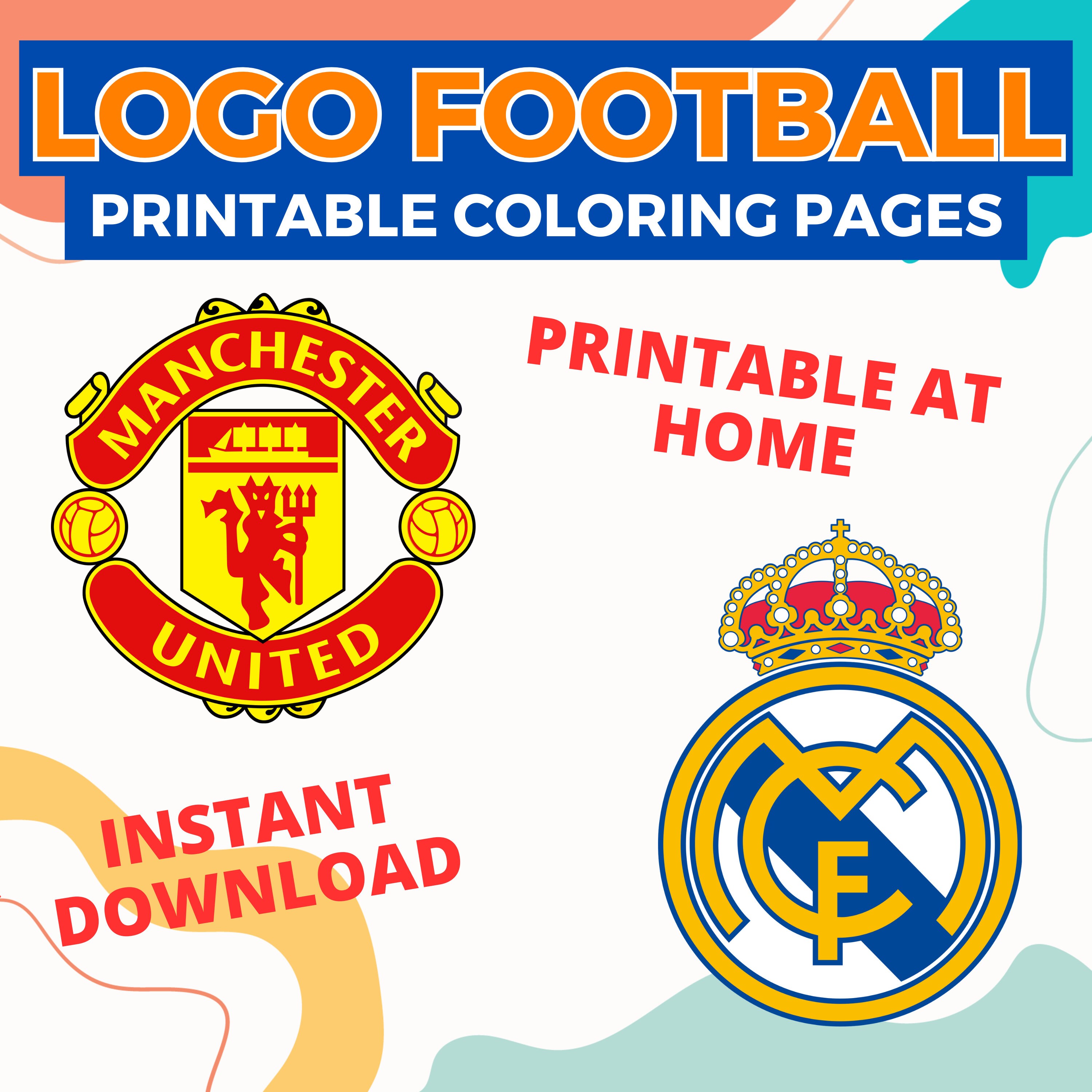 Football team logos to color coloring pages to print instantly
