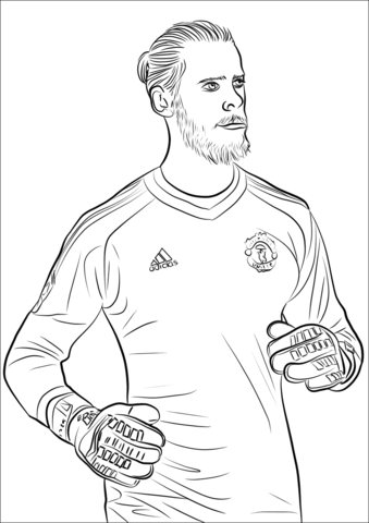 David de gea coloring pages printable for free download