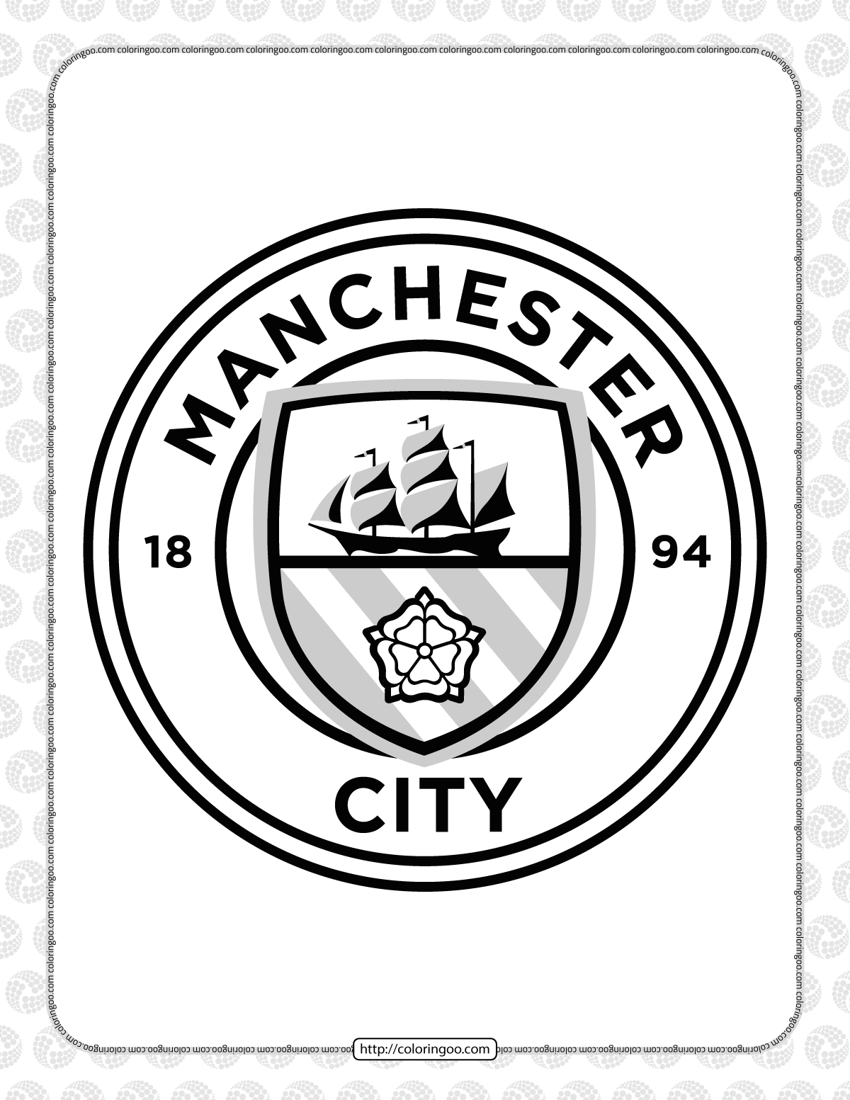 Manchester city football team logo coloring page