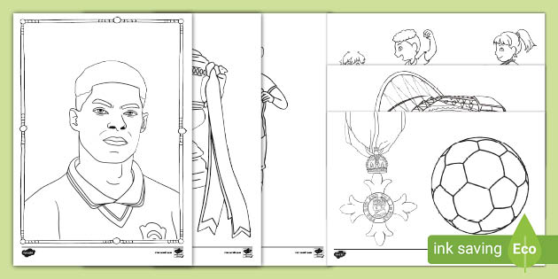 Marcus rashford colouring sheets primary resourcesfootball