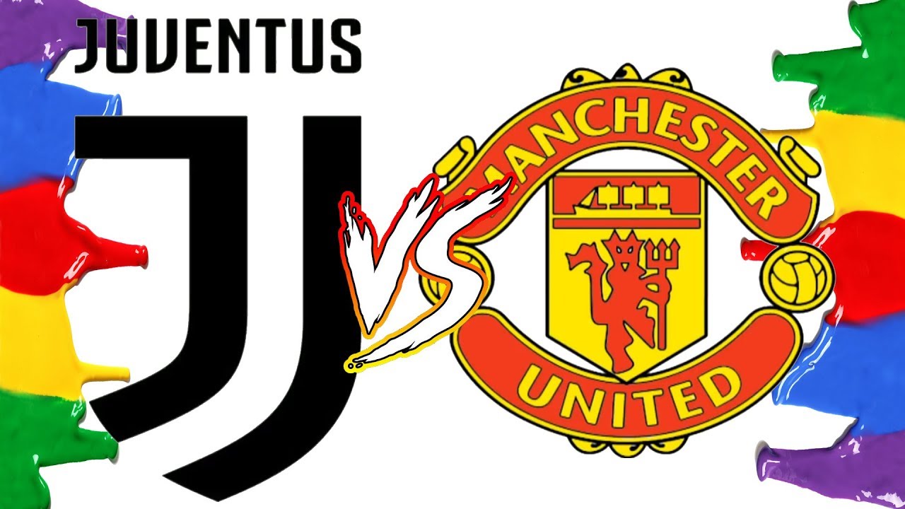 How to draw and color juventus vs manchester united champions league logos coloring pages