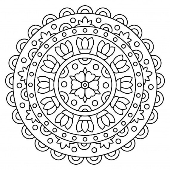 Mandala coloring pages blank coloring adult coloring kids coloring digital download pages black and white colors