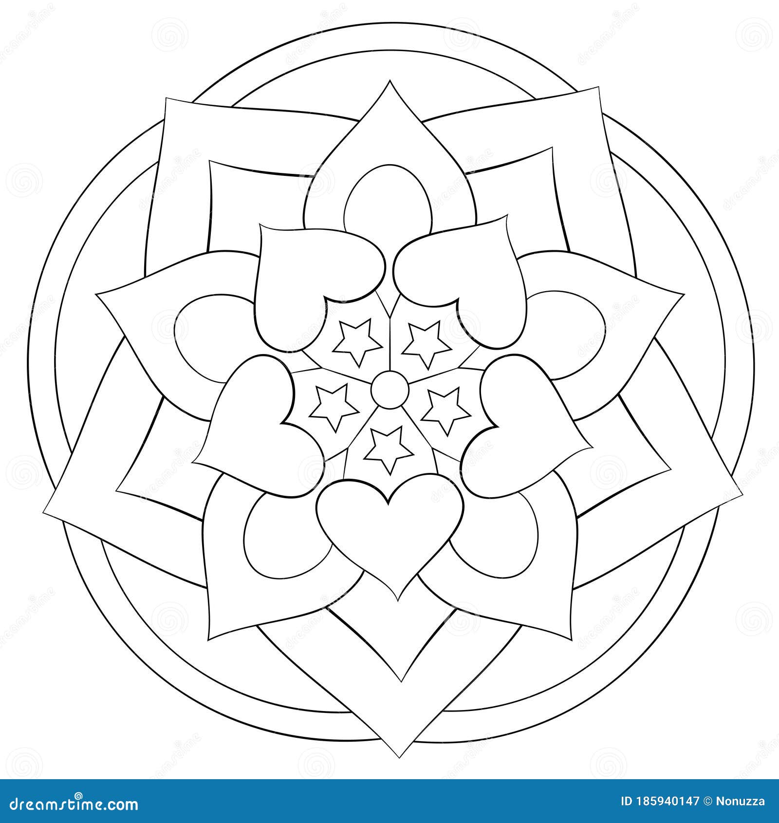 A children coloring bookpage a cute mandala image for relaxingzen art style illustration for print stock vector