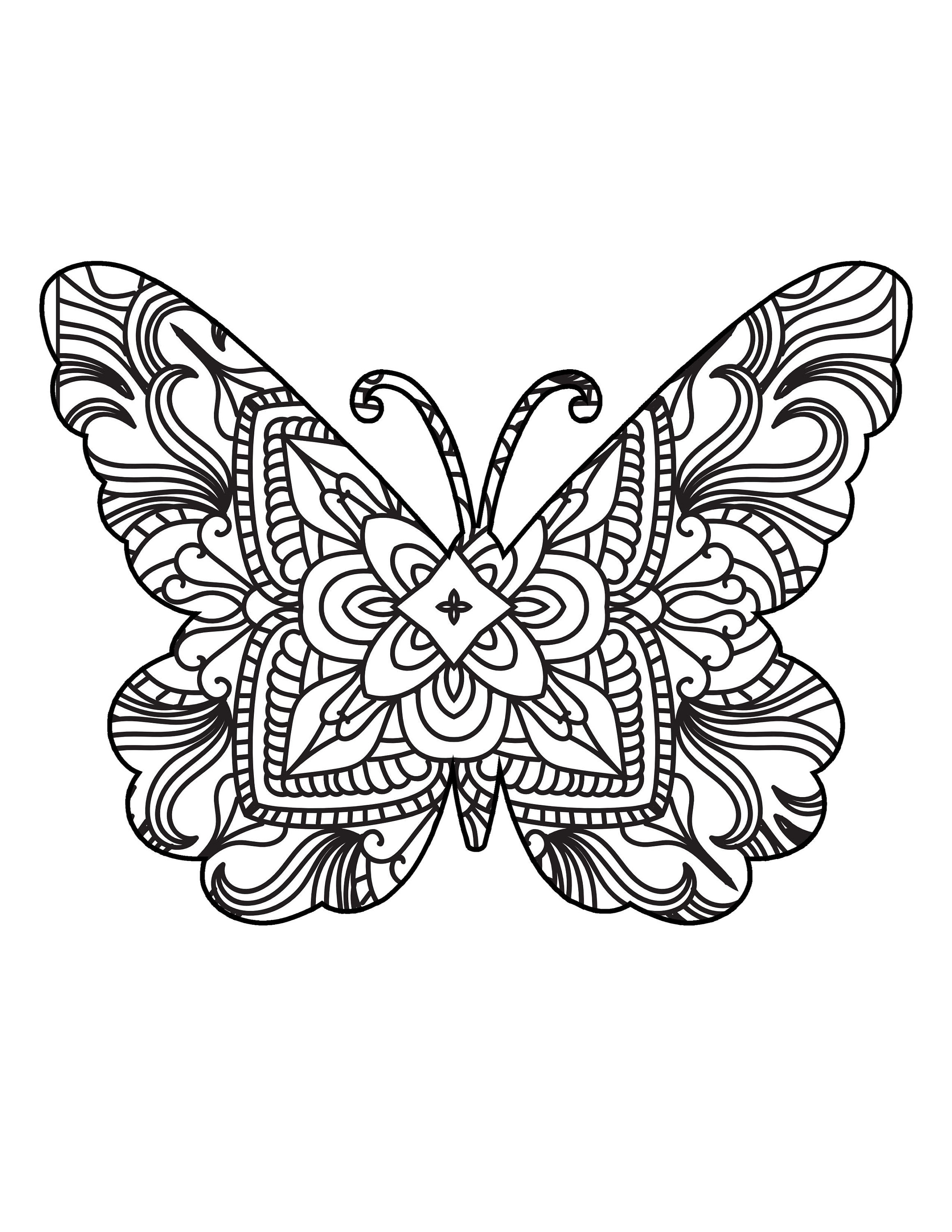 Butterfly color pages mandala color pages printable color pages download now