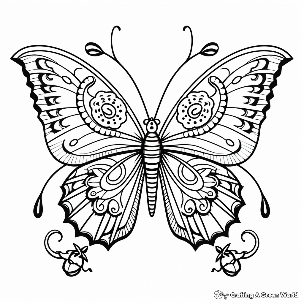 Butterfly mandala coloring pages