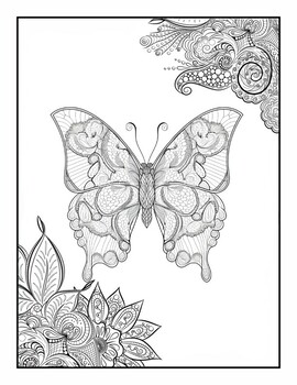 Zen tangle butterflies coloring pages coloring pages for kids and adults