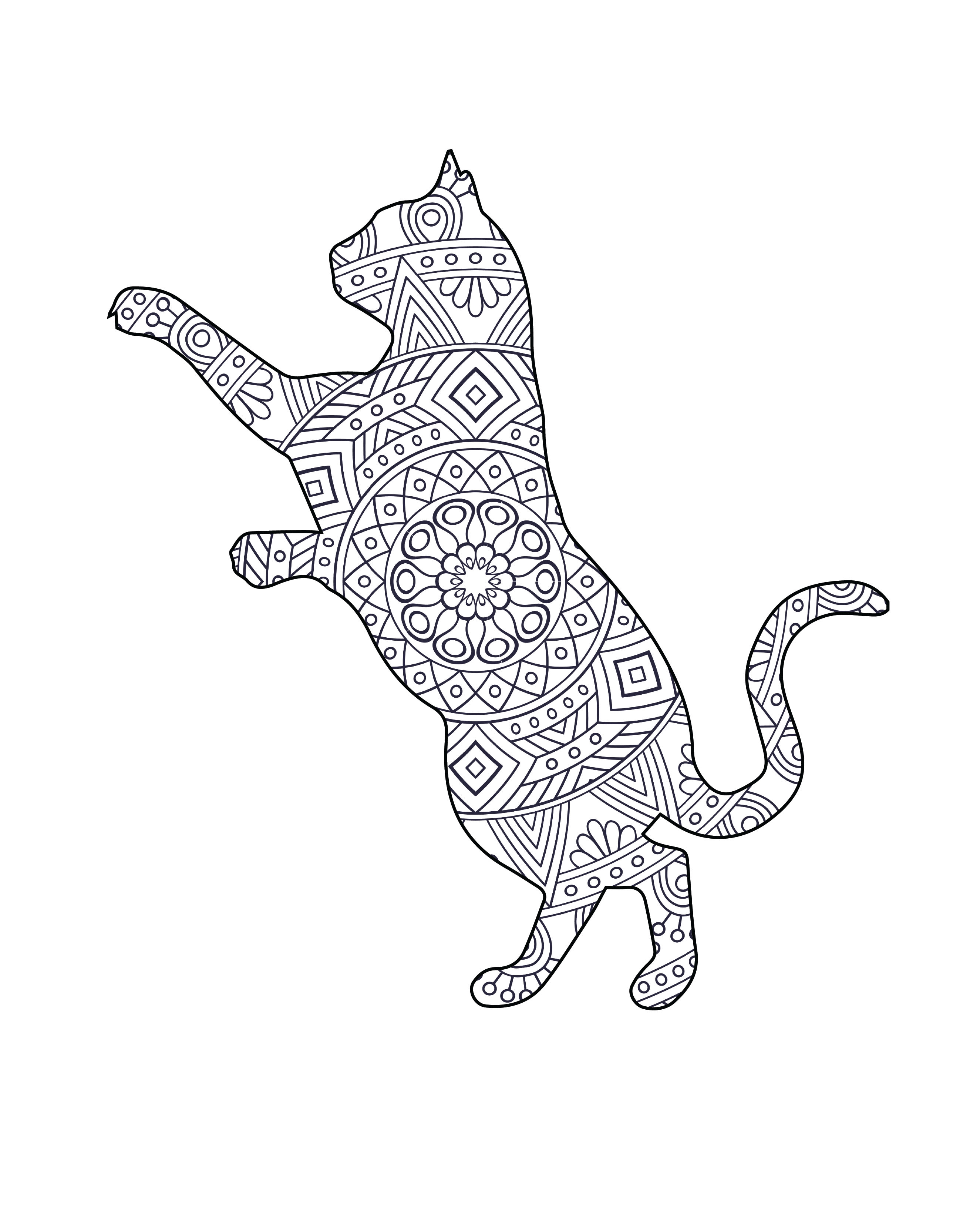 Do mandala cats coloring pages by gazianarul