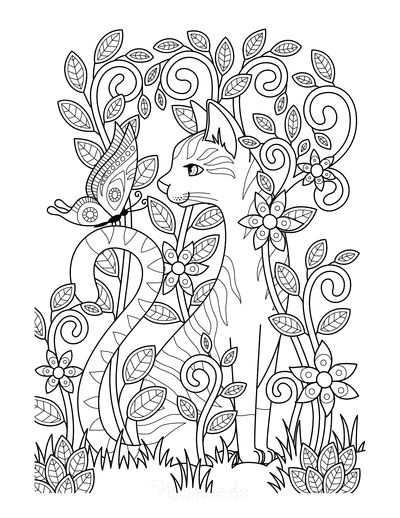 Free cat coloring pages for kids adults mandala coloring pages animal coloring pages cat coloring page