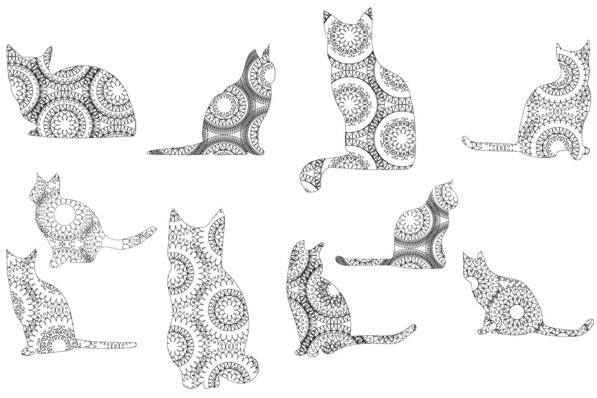 Cat mandala louring pages free