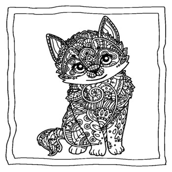Cats mandala and zentangle designs coloring book