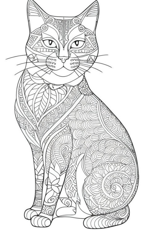Caterpillar coloring black and white in mandala