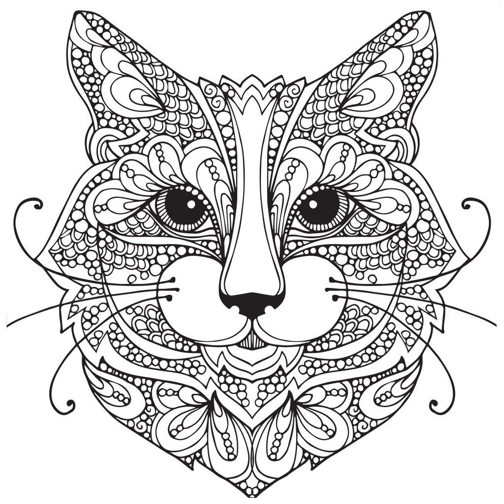 Cat coloring pages for adults