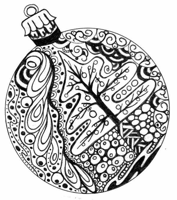 Festive coloring pages for christmas ornaments