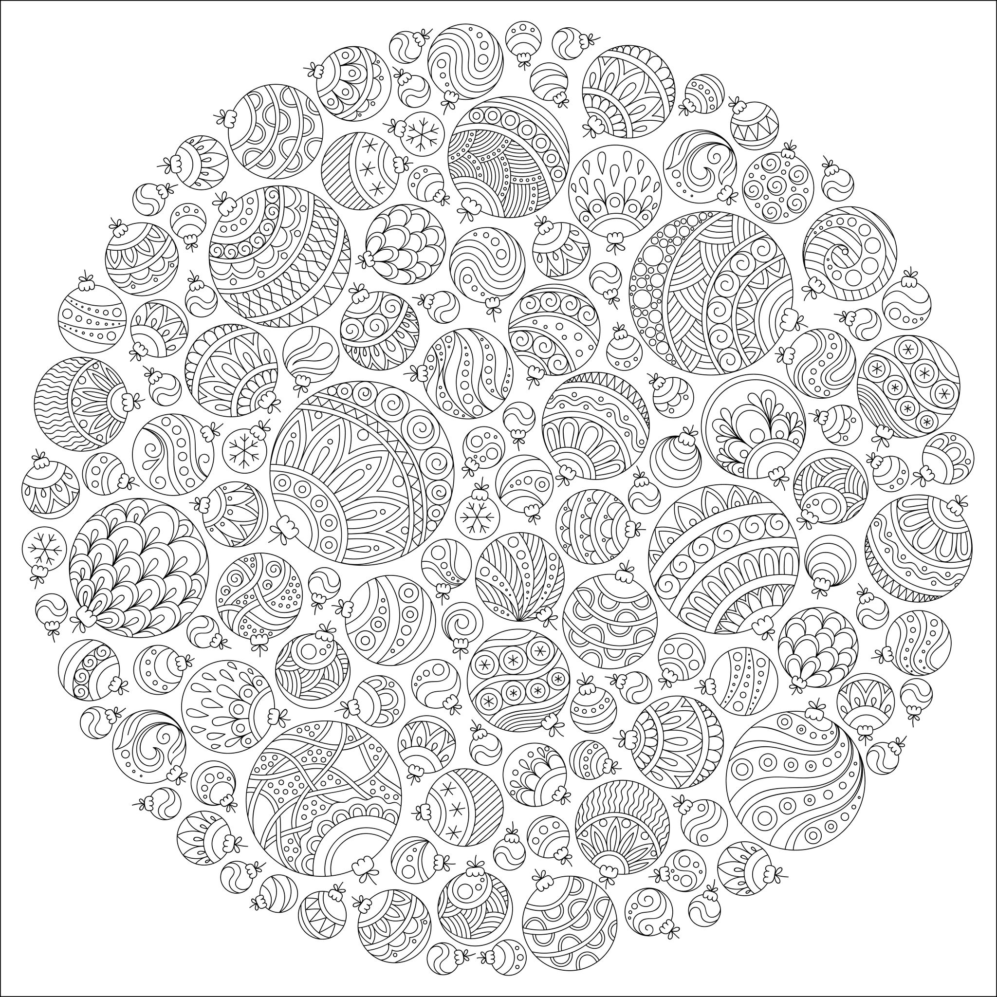 Christmas ball ornaments mandala by karpenyuk