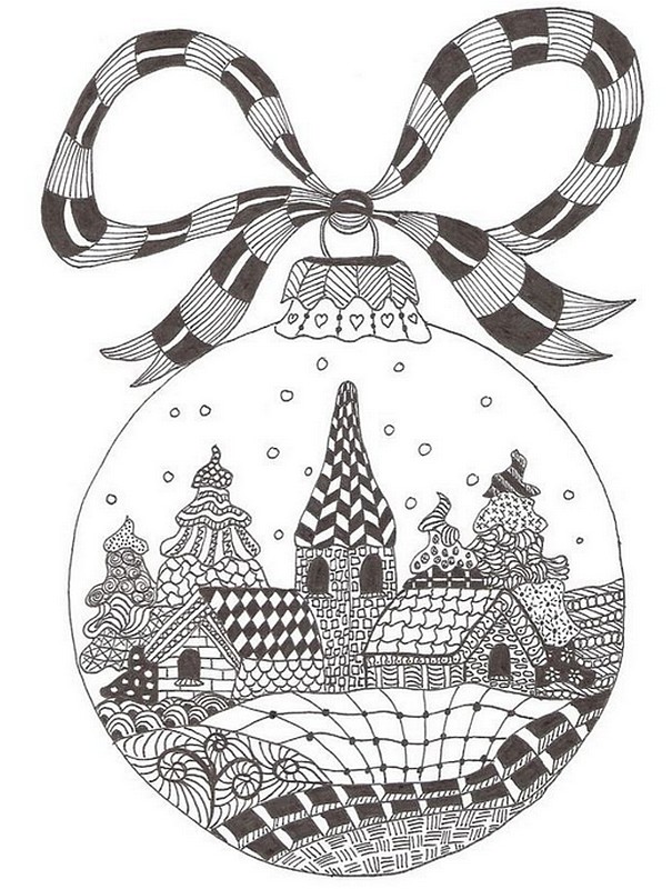 Art therapy coloring page christmas