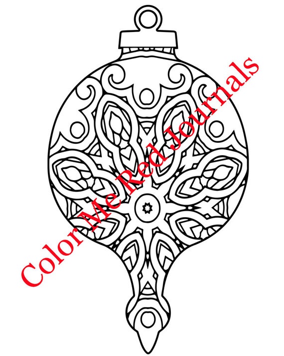 Christmas holiday ornament coloring book pages mandala style coloring printables christmas printables