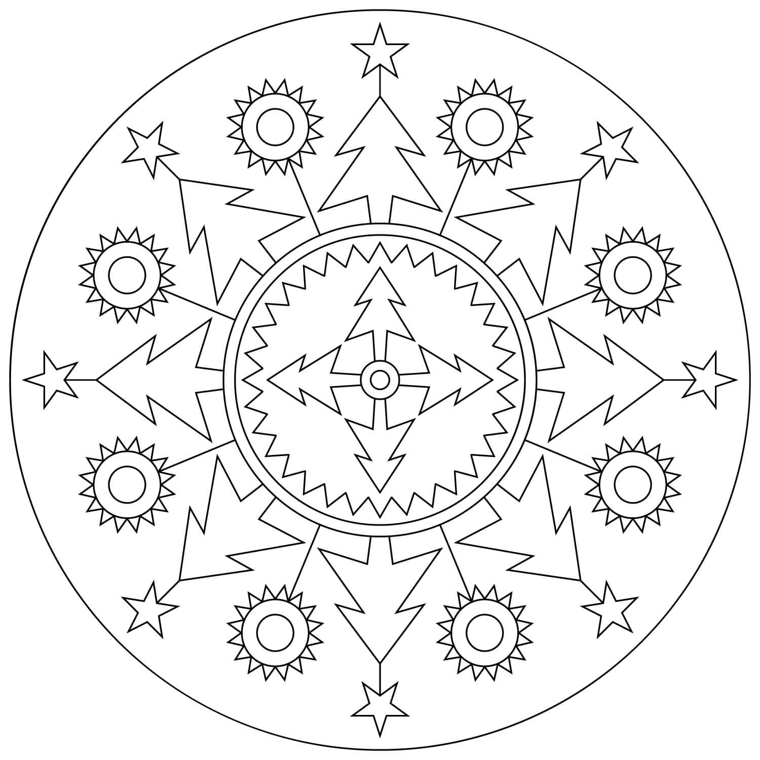 Christmas mandala coloring pages