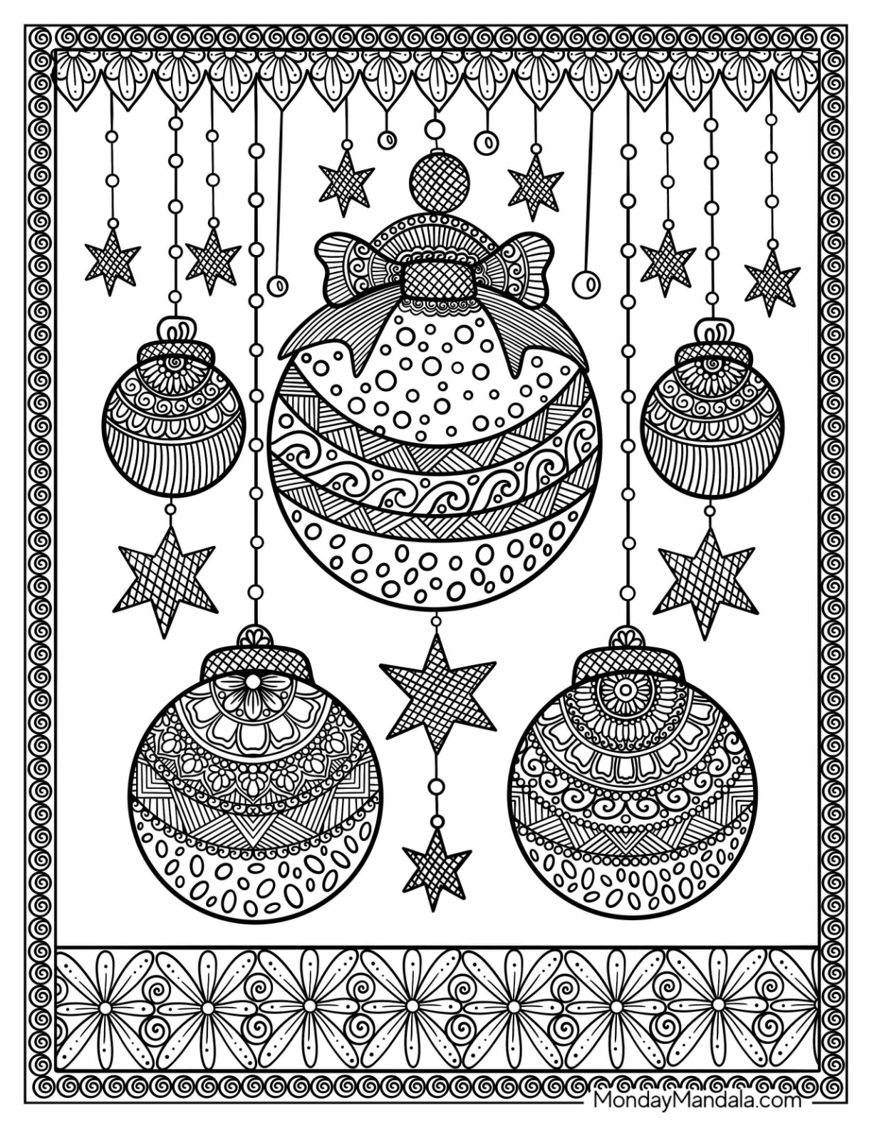 Christmas mandala coloring pages free pdf printables