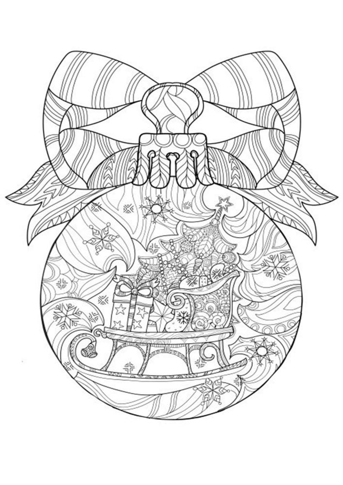 Free easy to print adult christmas coloring pages