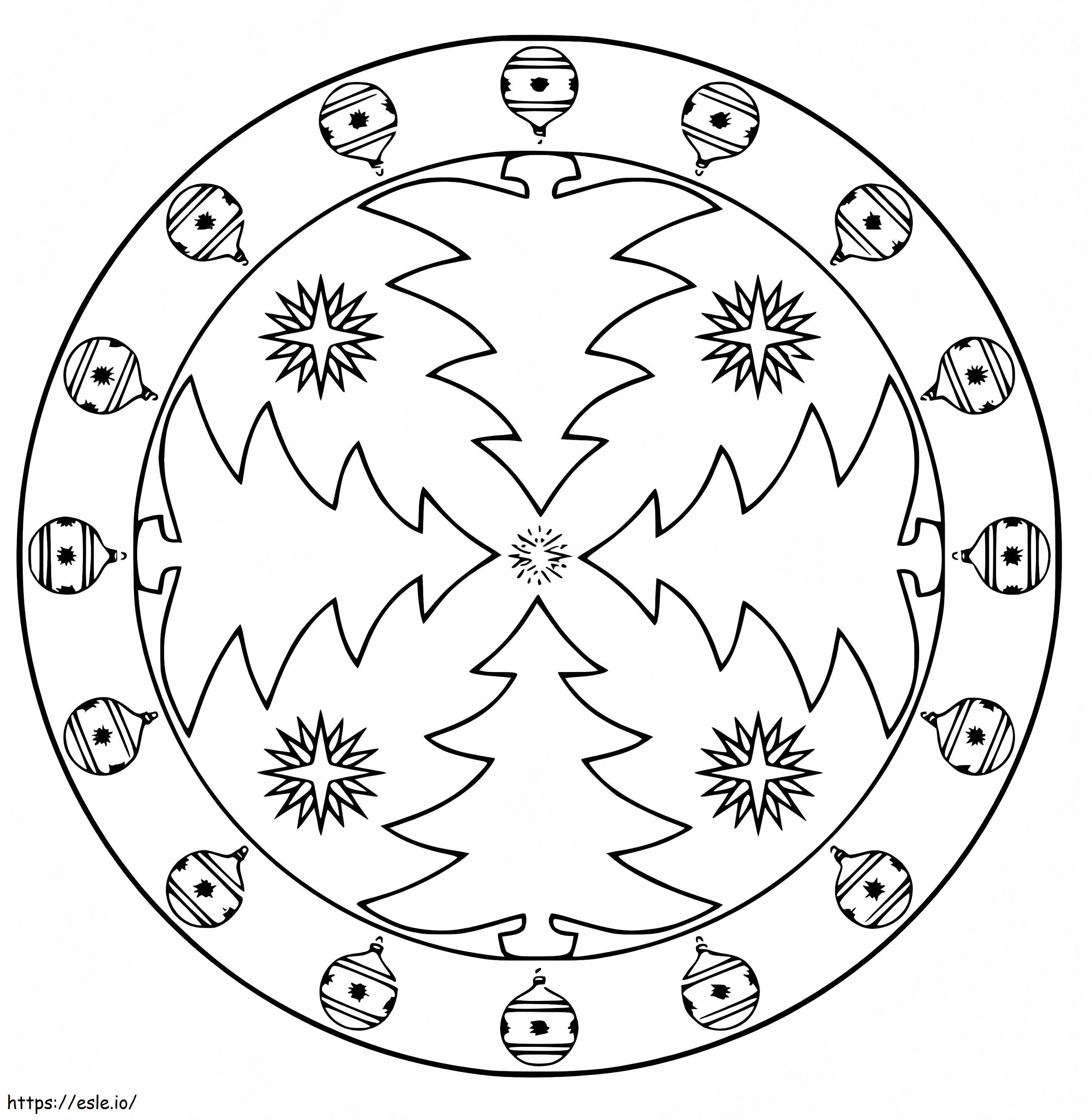 Christmas ornaments mandala coloring page