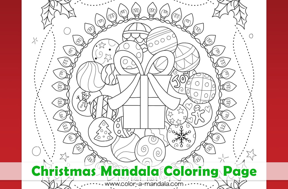 Christmas mandala coloring page m