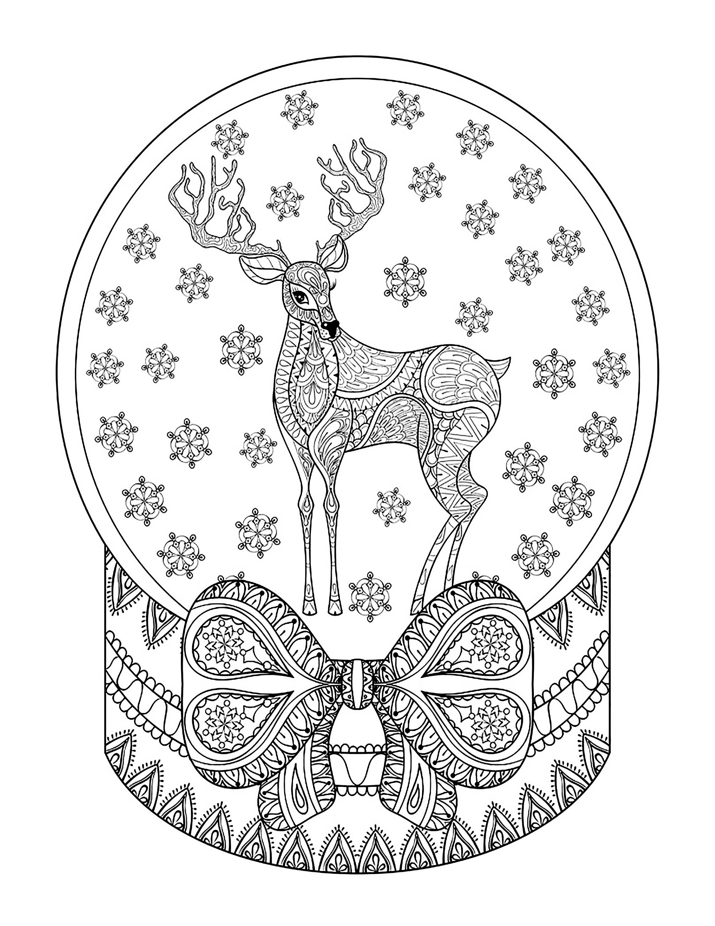 Christmas mandala coloring pages digital printable