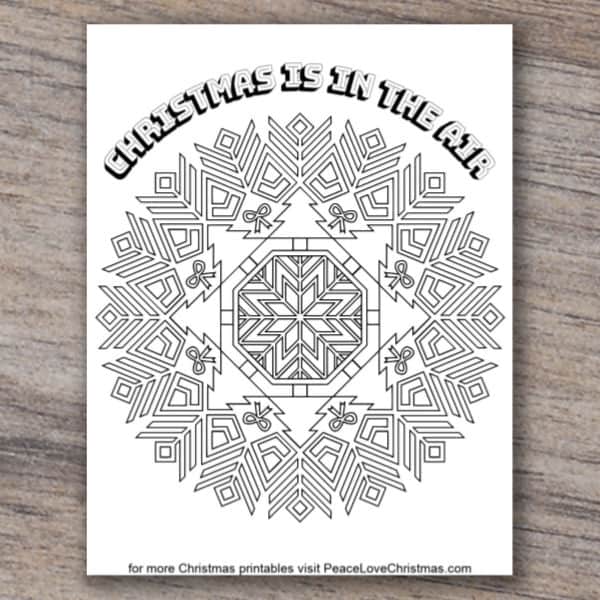 Printable christmas mandala coloring pages