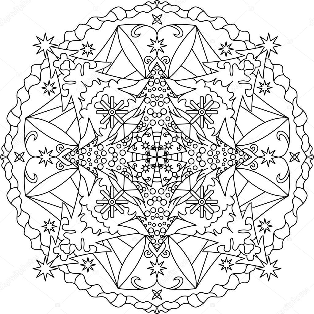 Adult mandala coloring page stock vector by fodorviola
