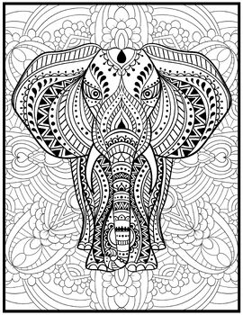 Mindfulness elephants coloring pages mindfulness coloring sheets mandala