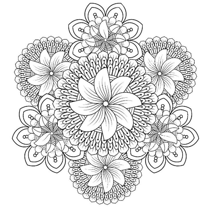 Print mandala flower coloring page mandala coloring pages flower coloring pages coloring pages