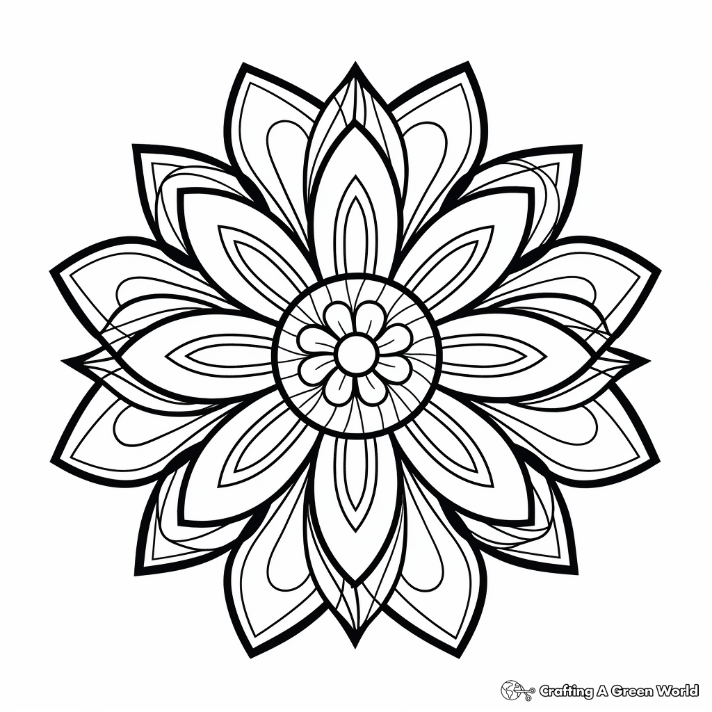 Mandala flower coloring pages