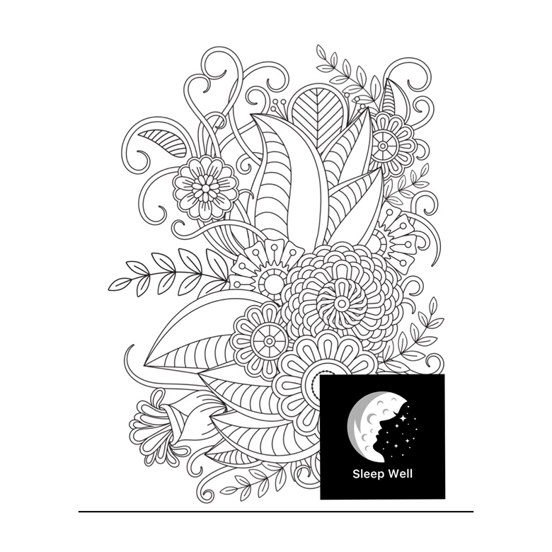 Flowers mandala coloring page