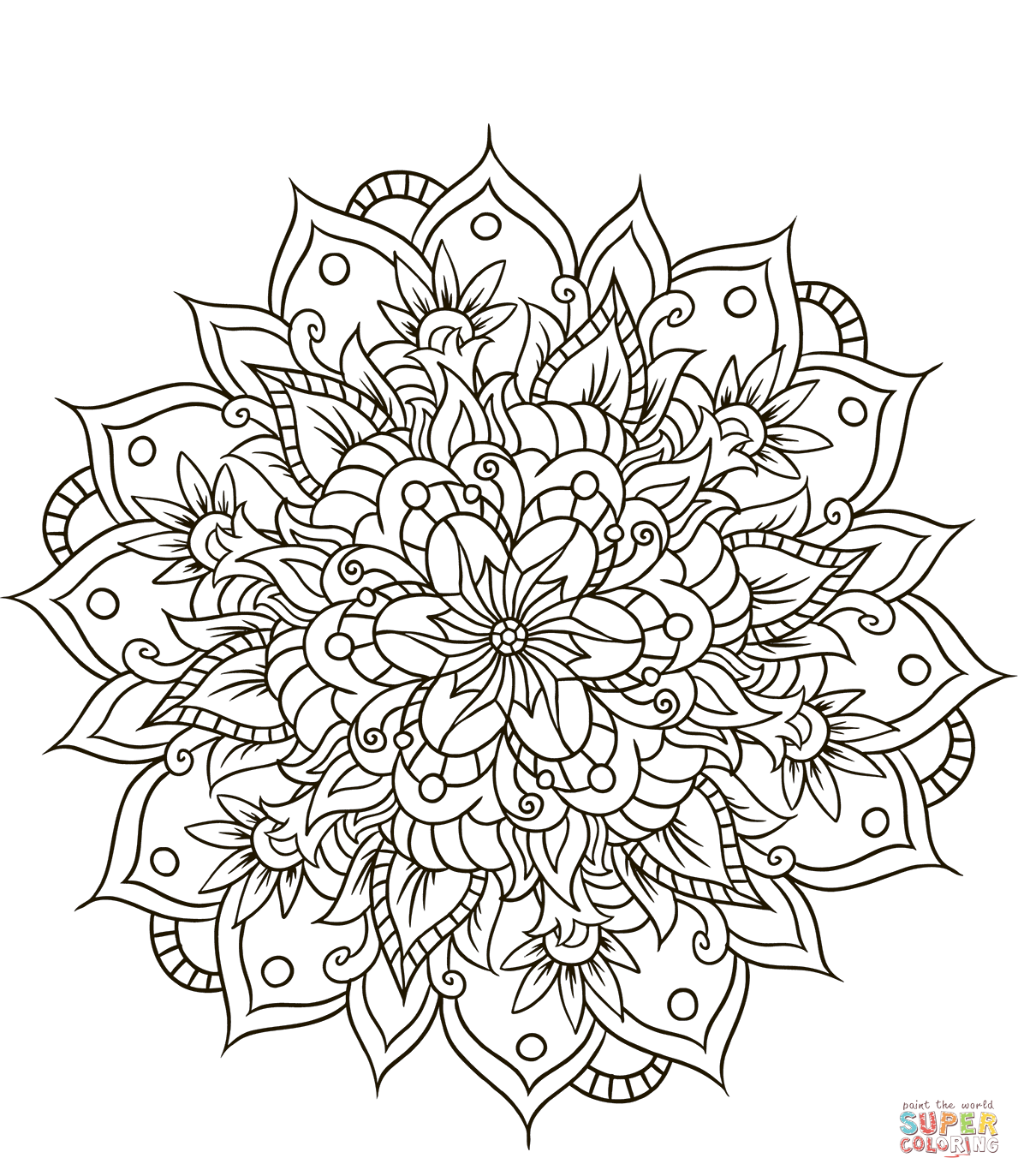Flower mandala coloring page free printable coloring pages