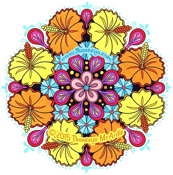 Flower mandalas coloring book by mcardle â