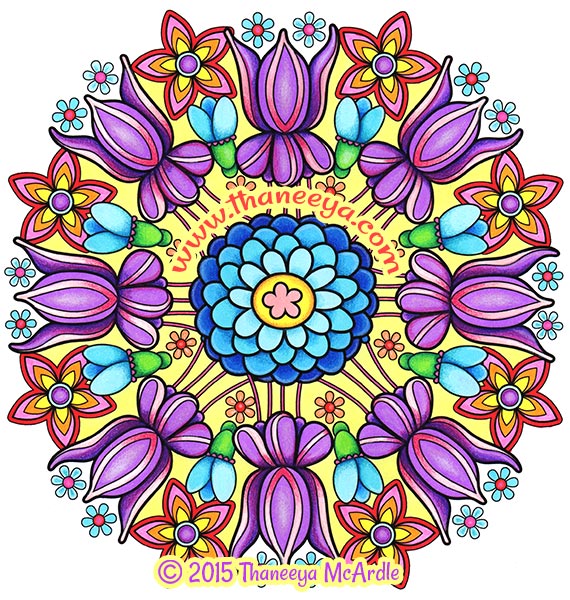 Flower mandalas coloring book by mcardle â